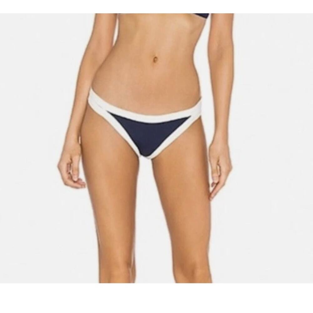 L*Space Charlie Bikini Bottoms Navy Blue and White Medium